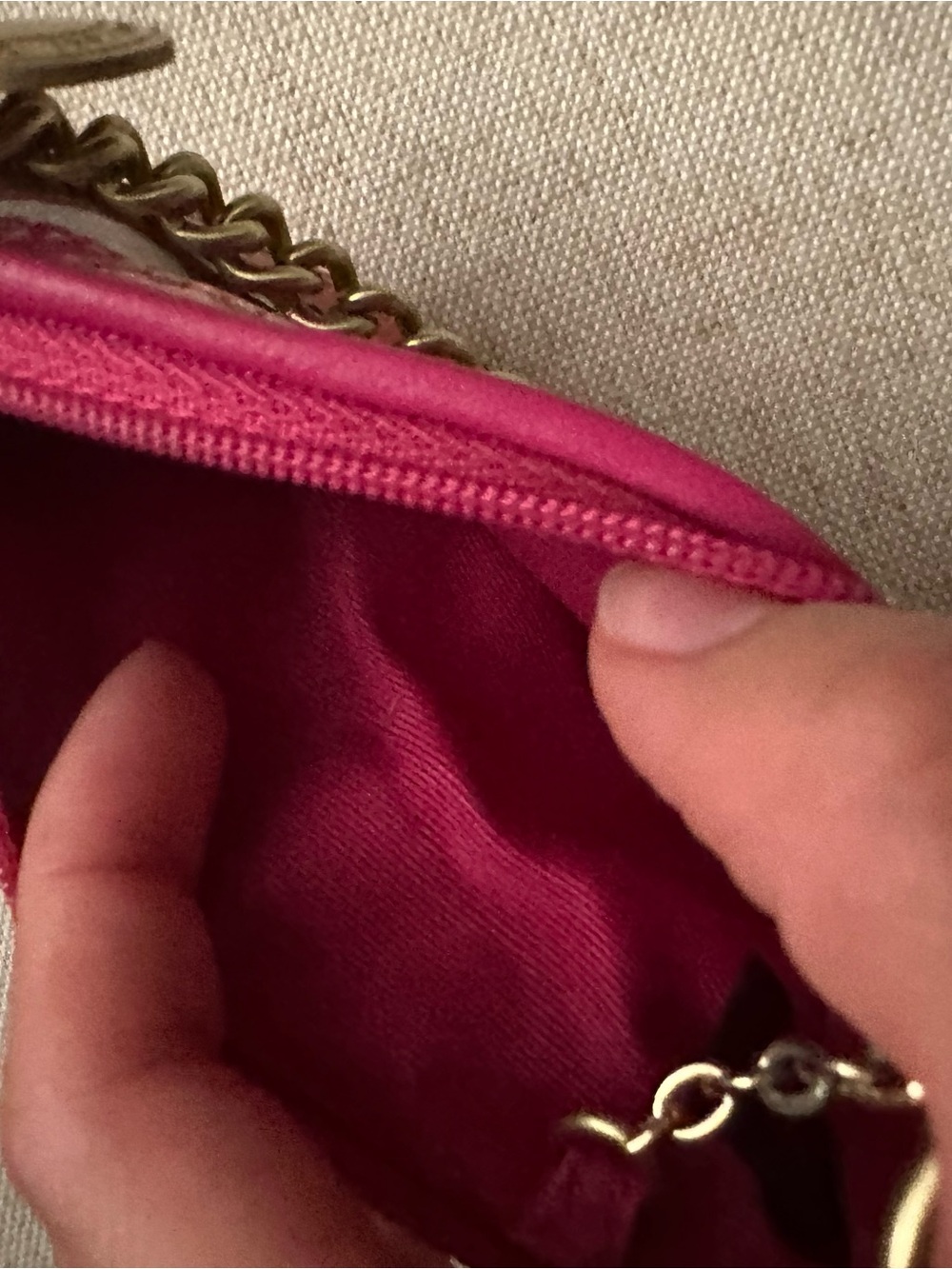 RARE Coach Pink Floral Half-Moon Wristlet Keychain - Picture 6 of 9